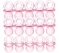 BESPORTBLE Adorno De Chupetes Para Ñiño Mini Juguetes Transparentes De Acrílico, 100 Piezas Pequeñas Para Decoración De Fiestas Baby Shower, Suministros De Bricolaje, Color Rosa