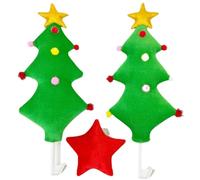 BESPORTBLE Adorno Navideño para Coche Cuernos de Ciervo de Tela Flexible Decoración Verde para Árbol de Navidad Accesorios para Vehículos Adecuado para Coches Camiones y Furgonetas