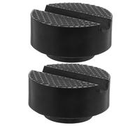 BESPORTBLE Almohadillas de Goma para Gato Hidráulico para Elevación de Vehículos, 2 Piezas Negras Ranuras Antideslizantes, Soporte Resistente para Gatos de Suelo en Taller y Garaje