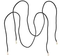 BESPORTBLE Alzapaños para Cortinas de Algodón Negro Perlas, Cuerda Resistente y Decoración Elegante Hogar, Paquete de 2 Piezas, Diseño Simple y Funcional