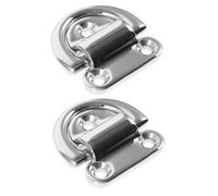 BESPORTBLE Anclajes de Amarre Anilla D de Acero Inoxidable 6 MM Plegables 2 Unidades Herrajes Marinos para Embarcaciones y Yates Montaje Superficie para Cargas y Remolques