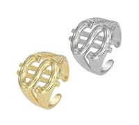 BESPORTBLE Anillo Anillos De Dinero Y Accesorio De Joyería Hip Hop Ocasiones Especiales 2 Piezas X 4