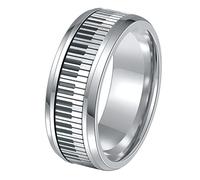 BESPORTBLE Anillo De Acero Inoxidable Forma De Piano Joyería Creativa Anillo Rotatable Obsequio Para Música Accesorios Para Festivales 9