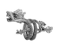 BESPORTBLE Anillo de Dragón para Hombre, Anillo Punk de Aleación Plateada, Luminoso Nocturno, Joyería Estética para Fiestas y Cosplay, Obsequio Original para Cumpleaños y Navidad