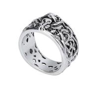 BESPORTBLE Anillo de Hombre Vintage Tamaño 10 de Aleación Diseño de Animal Celta Plateado, Joyería Creativa para Dedos y Decoración Masculina Elegante para Uso Diario y Teatral