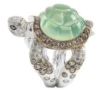 BESPORTBLE Anillo de Tortuga Ajustable para Mujer Joyería Diseño de Animales para Ella Joyería de Playa Color Verde Pastel