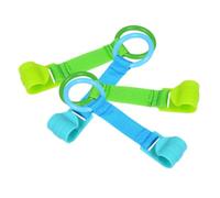 BESPORTBLE Anillos Colgantes para Cuna de Ñiño 4piezas Azul y Verde, Herramienta de Aprendizaje para Caminar, Soporte Plástico Seguro, Ayuda para Desenvolverse y Coordinación en Juegos