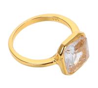 BESPORTBLE Anillos De Compromiso Nupcial Anillos De Oro Para Mujer Cuadrado Anillo De Princesa Con Circonita Cúbica Chicas Tener Puesto Casarse Cúbico Declaración Golden Aleación De Zinc