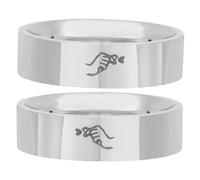 BESPORTBLE Anillos de Pareja Acero Inoxidable Juego de Anillos Forma de para Él Ella Joyería Romántica para Parejas para San Valentín
