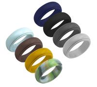 BESPORTBLE Anillos de Silicona Deportivos para Hombre 8 Piezas Multicolor Diseño Curvado Flexibles Transpirables y Resistentes para Actividades al Aire Libre y Entrenamiento