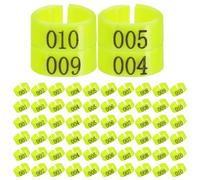 BESPORTBLE Anillos Numerados para Patas de Paloma 8 Mm Diámetro Interior, 100 Piezas Plástico Fluorescente Verde, Reutilizables para Identificación y Manejo en Granjas y Aves Pequeñas