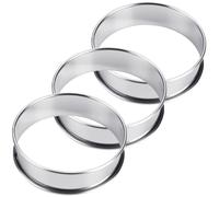 BESPORTBLE Aros de Pizza de Acero Inoxidable 304, Anillos Redondos para Hornear de 8 Cm, Juego de 3 Piezas, Utensilios para Pizza y Repostería en Cocina Profesional