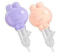 BESPORTBLE Aspirador Manual para Ñiño de Silicona Suave, Portátil y Seguro, Limpiador de Nariz para Recién Nacido, 2 Piezas en Colores Rosa y Morado, Cuidado Infantil