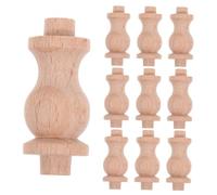 BESPORTBLE Balaustres de Madera Maciza para Barandillas de Escalera Interior 4x1,8 Cm, Columna Romana Decorativa, Decoración de Escritorio y Terraza, Paquete de 10 Piezas