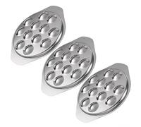 BESPORTBLE Bandeja para Caracoles de Acero Inoxidable Plateada 12 Compartimentos Set de 3 Piezas para Servir Mariscos Fuente para Hornear y Platos para Comer en Cocina y Comedor