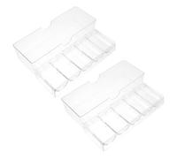 BESPORTBLE Bandeja Transparente para fichas de póker con Tapa Organizador Compacto para 100 fichas 2 Piezas contenedor práctico para Almacenamiento y Uso en Juegos