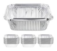 BESPORTBLE Bandejas de Aluminio Desechables 30 Piezas 450 Ml para Freidora de Aire y Barbacoa Recipientes Resistentes al Calor para Hornear Almacenar Alimentos y Camping