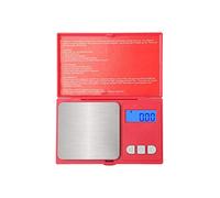BESPORTBLE - Báscula digital de bolsillo electrónica, tamaño pequeño, precisión, para vivienda, joyas, color rojo, sin batería (500 G / 0 01 G), color rojo