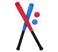 BESPORTBLE Bate de Béisbol Espuma Eva Ligero, Set de 2 Bates y 2 Balones, Juguete para Deportes de Interior y Exterior, Juego al Aire Libre, Portátil y Seguro Color Aleatorio Color Aleatorio