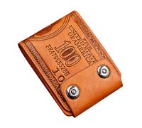 BESPORTBLE Billetera Pequeña para Hombre Multifuncional De Cuero Marrón Doble Botón, Monedero Vintage Compacto, Cartera Plegable para Uso Diario y Viaje
