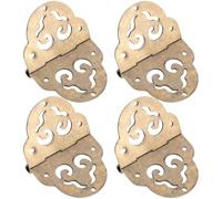 BESPORTBLE Bisagras de Cobre Mini para Caja de Madera Dorado, Diseño Retro Acabado Detallado, Tamaño Pequeño Adecuado para Hogar y Oficina, Pack de 4 Piezas