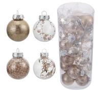 BESPORTBLE Bolas de Navidad Colgantes de Plástico Pintadas a Mano 6 CM Set de 24 Piezas en Color Champán Decoración Navideña para Árbol y Manualidades Festivas