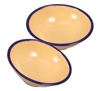 BESPORTBLE Boles Vintage de Esmalte Amarillo 16 CM Cuencos de Sopa de Gran Capacidad Juego de 2 Piezas para Almacenar y Servir Alimentos en Cocina Recipientes Resistentes Color Aleatorio