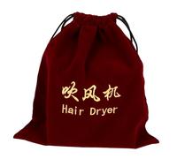 BESPORTBLE Bolsa de Almacenamiento con Cordón para Secador de Pelo Organizador de Viaje y Joyas Bolsa Portátil de Terciopelo Rojo para Accesorios y Organización