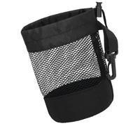 BESPORTBLE Bolsa de Golf Negra de Nylon Diseño de Hebilla de Resorte y Material Transpirable para Almacenamiento Práctico y Recogida de Balones en Entrenamiento Deportivo