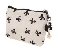 BESPORTBLE Bolsa De Maquillaje Portátil para Mujeres Viajeras Lazo Negro, Material Duradero, Organizador Multifuncional para Cosméticos, Neceser Pequeño para Viaje y Uso Diario