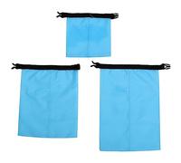 BESPORTBLE Bolsa de Nylon 3 Piezas Cierre Enrollable para Camping y Kayak, Capacidad 1.5l 2.5l 3.5l Color Azul, Resistente y Ligera