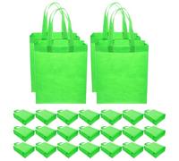 BESPORTBLE Bolsas de Mano Reutilizables de Tela No Tejida 25x30x10 Cm, 30 Unidades en Color Verde Manzana, Resistentes E Impermeables para Compras, Fiestas y Supermercado