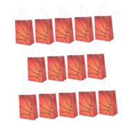 BESPORTBLE Bolsas Versátiles de Papel Kraft Blanco con Diseño de Baloncesto 24 y Fáciles de Llevar para Fiestas de Baloncesto y Regalos Portátiles