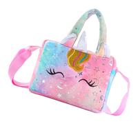 BESPORTBLE Bolso Bandolera de Unicornio de Peluche para Niña Bolso de Hombro Pequeño Rosa Diseño de Dibujos Animados Felpa Suave Tamaño Compacto Adecuado para Jardín Infantil y Cumpleaños