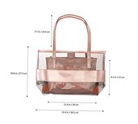 BESPORTBLE Bolso Bandolera Transparente de PVC para Mujer Diseño y Resistente al Agua Color Champán Marrón para Cosméticos y Accesorios