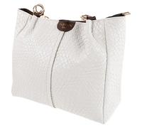 BESPORTBLE Bolso de Mano Tipo Hobo Bolso de Hombro Tejido de Piel Sintética Pu y Poliéster, Blanco, Asas Ergonómicas, para Mujer y Niñas, Salidas Informales y Vacaciones