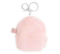 BESPORTBLE Bolso De Peluche Pequeño para Llavero, Monedero Llavero De Felpa Suave, Mini Bolsa Portátil Rosa para Monedas y Auriculares, Adecuado para Uso Diario y Viajes