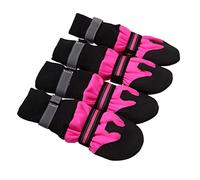 BESPORTBLE Botas para Perros Rosas Antideslizantes y Cálidas para Otoño Invierno Zapatos Cómodos para Exteriores Que Protegen Patas de Piedras