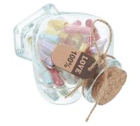 BESPORTBLE Botella Decorativa de Vidrio en Forma de Corazón Cápsula Transparente Mensajes Secretos Tapa de Corcho Set para Regalos Románticos de Aniversario y San Valentín Decoración