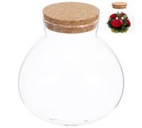 BESPORTBLE Botella Ecológica De Vidrio para Musgo y Micro Paisajes Tapa De Corcho Frasco Redondo para Decoración Espacios Interiores
