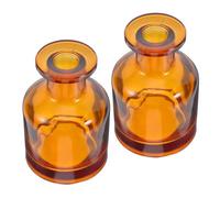 BESPORTBLE Botellas Difusoras de Caña de Vidrio Cilíndricas 2 Piezas 100 Ml Color Ámbar, Rellenable para Aceites Esenciales, Difusor de Aroma para Hogar, Oficina y Dormitorio