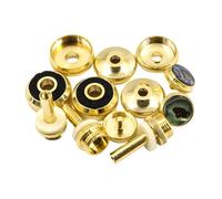 BESPORTBLE Botones De Presión Para Trompeta Pequeños 12 Piezas Borde Dorado, Accesorios Metálicos Para Válvulas De Trompeta, Kit De Partes Para Instrumentos Musicales, Suministros Para Trompetistas