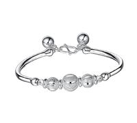 BESPORTBLE Brazalete De Plata Para Mujer Con Perlas De Tránsito y Diseño De Creciente Joyería De Declaración Elegante