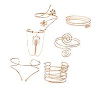 BESPORTBLE Brazaletes Metálicos Abiertos Tipo Brazalete Parte Superior Del Brazo, Joyas Geométricas De Escorpión, Estilo Retro, Set De 6 Piezas Para Mujer, Ajustables Para Fiesta y Uso Diario