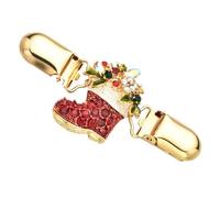 BESPORTBLE Broche Clip para Suéter Navideño Accesorio para Chal y Cárdigan Diseño de Bota de Navidad Aleación Duradera Sujetador Firme para Ropa Casual Complemento Festivo Elegante