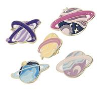 BESPORTBLE Broche de Aleación para Mujer Esmalte de Planeta, Set de 5 Piezas de Pins de Solapa Espaciales, Accesorio de Joyería para Mochilas y Ropa, Diseño Retro y Compacto