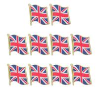 BESPORTBLE Broche de Aleación Uso Multipropósito Diseño Elegante Bandera Británica Union Jack, Paquete de 10 Piezas Cierre Mariposa para Vacaciones y Viajes