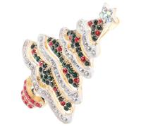 BESPORTBLE Broche de Árbol de Navidad Decorativo Gemas de Imitación Aleación Acabado de Goteo de Aceite Tamaño Ligero para Pecho Accesorio Adecuado para Fiestas y Uso Diario