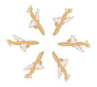 BESPORTBLE Broche de Avión Esmaltado Clásico, Paquete de 6 Piezas, Accesorio Versátil para Bufandas y Chaquetas, Pin de Solapa para Mujer y Hombre, Joyería Elegante para Bodas y Regalos