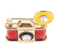 BESPORTBLE Broche de Cámara Retro Esmaltado Detalles de Gemas de Imitación, Accesorio para Solapa y Ropa, Pin Estético para Chaquetas y Trajes, Adecuado para Fotógrafos y Amantes Fotografía